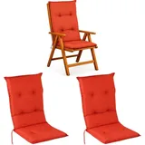BURI Hochlehnerauflage Hochlehner Auflagen Stuhlauflagen Sitzkissen 117x49x6 Stuhlpolster, (2 St) rot
