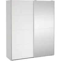 VCM Ebuy24, Kleiderschrank, Schiebetürenschrank 2 Türen 180x220cm Weiß.