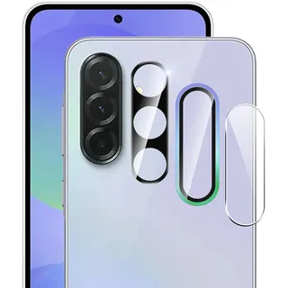 zZjoOoj Kameraschutz für Samsung Galaxy A36 5G/A56 5G für Panzerglas, 9H Gehärtetes Glas Individuelle Metallring Abdeckung, HD Klar, 3 Set (Transparent + Bunt & Schwarz)