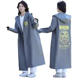 Regenponcho Herren Damen, Wasserdicht EVA Regencape Regenschutz, Regenponcho Fahrrad, Leichter Poncho Regen Faltbare Regenmantel (DE/NL/SE/PL, Alphanumerisch, Einheitsgröße, Regular, Regular, grau) - Einheitsgröße