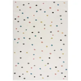 Carpet City "Anime9396", beige Creme mit bunten Pastell-Pünktchen, moderner Kinderteppich weich & gemütlich