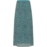 Kaffe Rock A-Linien Teal/Black/White Bedruckt 36