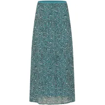 Kaffe Rock A-Linien Teal/Black/White Bedruckt 36
