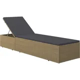 Vidaxl Sunlounger Poly Rattan Brown And Dark Grey