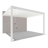 Weide Deluxe Wand Pergola Voll Aluminium 3 x 4 M Lamellendach weiß