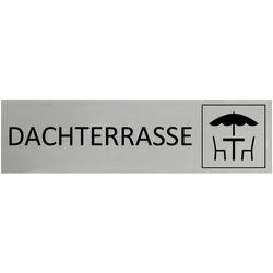 CombiCraft Aluminium Türschild Dachterrasse 165x45mm mit 3M-Tape