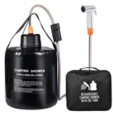 koopsmate Portable Camping Dusche,20L wiederaufladbare Luftpumpe Outdoor Electric Camping Dusche,Solarheizung,Schwarzer PVC Sicherheits Airbag, Thermometer,Geeignet für Strand,Camping,Wandern