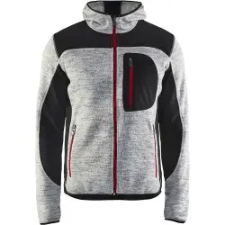 BLAKLÄDER® Strickjacke 4930, mit Softshell, grau/schwarz 1 Stück, Größe: L