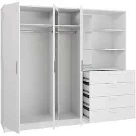 Forte Panama Kleiderschrank 200 199 x 52,7 x 181 Weiß