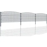 Aileenstore Gartenzaun Mattenzaun Doppelstabmattenzaun Anthrazit Grau Rund