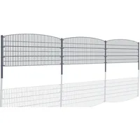 Aileenstore Gartenzaun Mattenzaun Doppelstabmattenzaun Anthrazit Grau Rund
