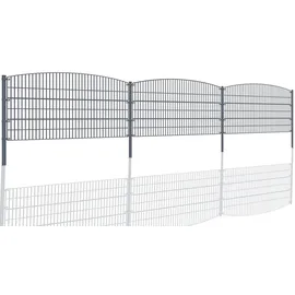 Aileenstore Gartenzaun Mattenzaun Doppelstabmattenzaun Anthrazit Grau Rund