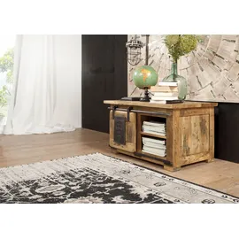 MASSIVMOEBEL24.DE Truhe Mango 76x51x46 Natur lackiert Railway #134