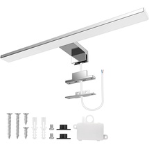 Aourow LED Spiegelleuchte Bad 10W,40CM 820LM Spiegellampe Badezimmer,Kaltes Weiß 6500K IP44 Wasserdicht Badlampe Spiegel KLASSE II 230V Spiegelschrank Beleuchtung