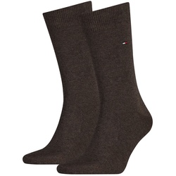 TOMMY HILFIGER Herren Socken, 2er Pack - Classic, Strümpfe, einfarbig Braun 39-42