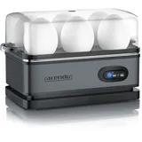 Arendo Eierkocher 6-fach, 400 W, Edelstahl, Warmhaltefunktion, Härtegrad einstellbar, für 6 Eier, grau