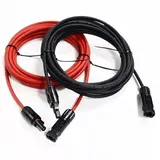 Verlängerungskabel für Solarmodule 6 mm2 1 m beidseitig Solarstecker Solarkabel rot/schwarz PV Kabel inkl. Stecker