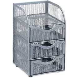 Relaxdays Schreibtischorganizer, Büroablage aus Metallgeflecht, Ablagebox für Bürobedarf, HxBxT: 21x12,5x13cm, schwarz
