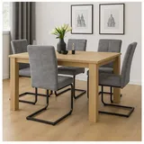 Hti-Living Esszimmerstuhl Kinsey Polyester grau 4er Set