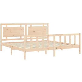 vidaXL Massivholzbett 180 x 200 cm Beige