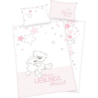 Baby Best Babybettwäsche »Kleiner Lieblingsmensch«, mit niedlichem Teddy-Motiv und Schriftzug, rosa