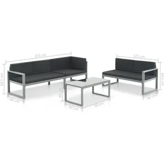vidaXL Garten-Lounge-Set 3-tlg. schwarz 44448