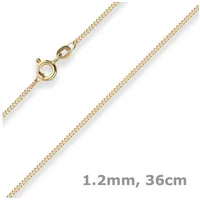 Schmuck Krone Goldkette 1,2mm Panzerkette aus 333 Gelbgold 36cm, Gold 333 goldfarben