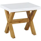 Beliani Gartenstuhl Weiss Heller Holzfarbton 40x51x45