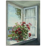Artland Wandbild »Geranien am Fenster«, Blumen, (1 St.), weiß