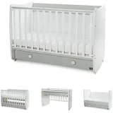 Lorelli Babybett Dream 70 x 140 cm umbaubar Kinderbett Schaukelbett Schreibtisch grün