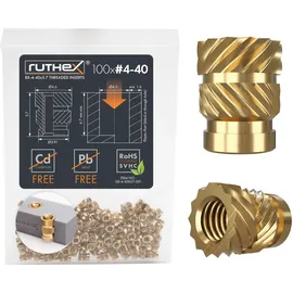 ruthex RX-4-40x5.7 - 3D Druck, Gewindeeinsätze, #4-40x5,7, 100 Stück