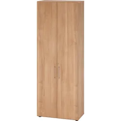 bümö Aktenschrank abschließbar, Büroschrank Holz 80cm breit in Nussbaum - abschließbarer Schrank mit Aktenregal für's Büro & Arbeitszimmer, Büro