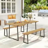 Outsunny Sitzgruppe 3-tlg. Beige