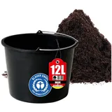 BigDean Mörtelkübel Baueimer 12l Stabiler Garten Mörtel Beton Eimer Made in Germany, (1-tlg) schwarz