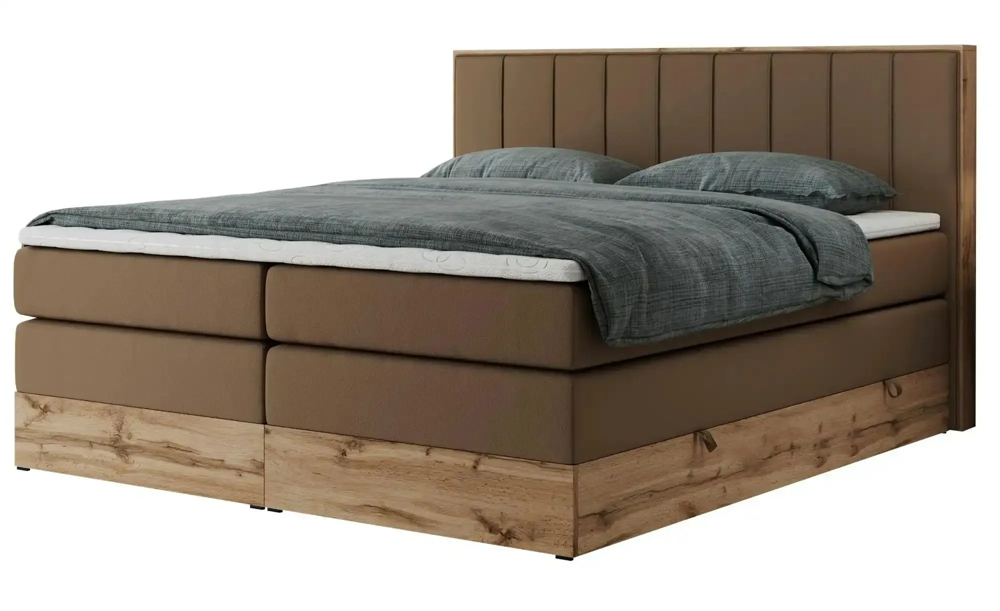 Boxspringbett mit Bettkasten Bellissimo King , braun , Maße (cm): B: 208 H: 115
