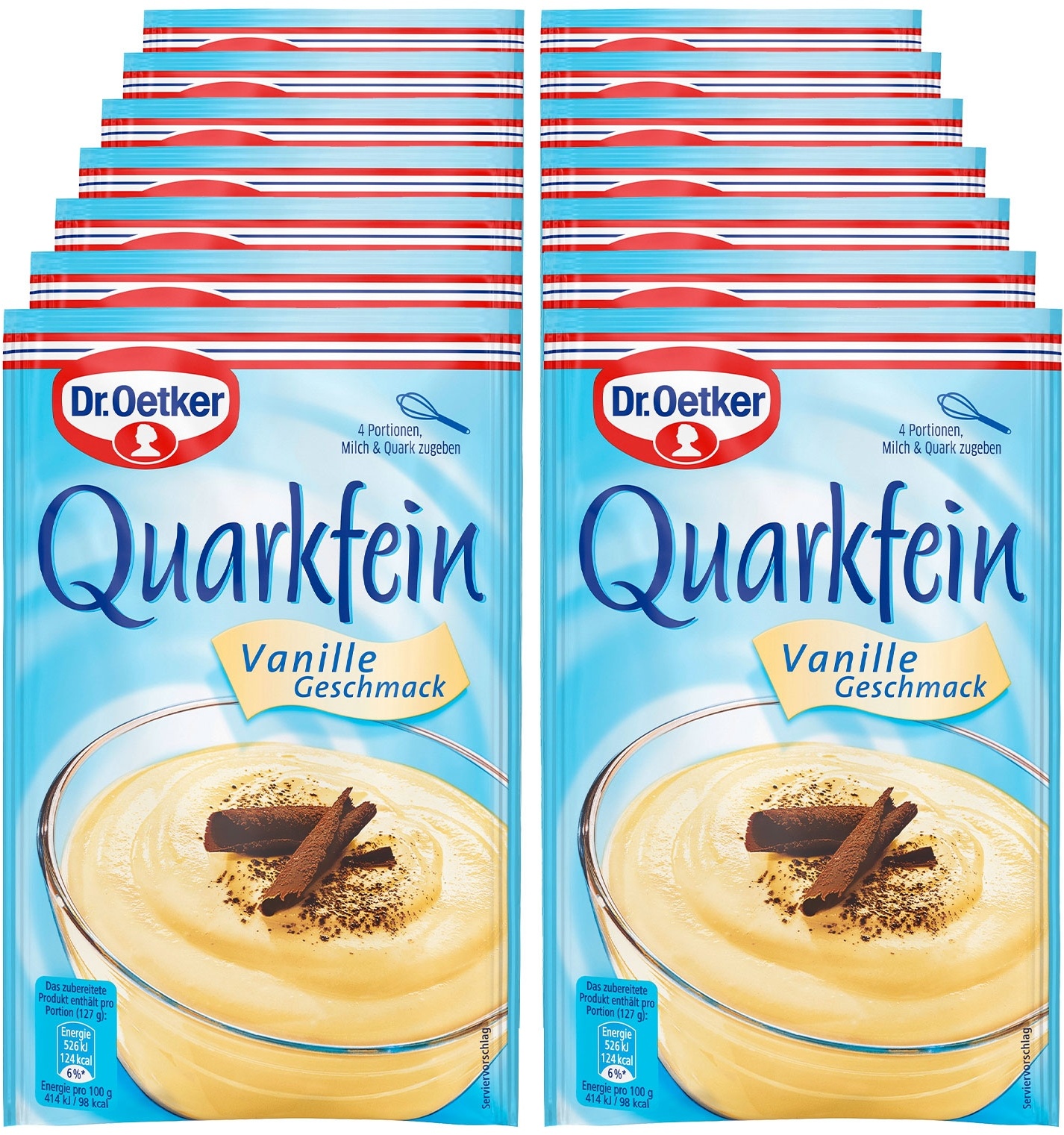 Dr. Oetker Quarkfein Vanille-Geschmack für 200 ml Milch, 14er Pack