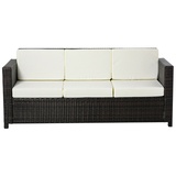 Outsunny Gartensofa, weiß Edelstahl B/H/L: ca. 70x185x80 cm - Braun