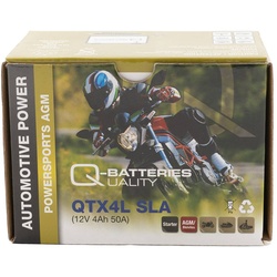 Q-Batteries Motorradbatterie QTX4L SLA AGM 12V 3Ah 40A