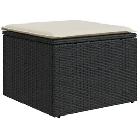 vidaXL Gartenhocker mit Kissen 55 x 55 x 37 cm schwarz 6 St.