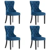 vidaXL Esszimmerstühle 4 Stk. Blau Samt