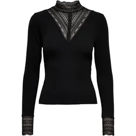 Only ONLTILDE L/S HIGH NECK LACE TOP JRS schwarz