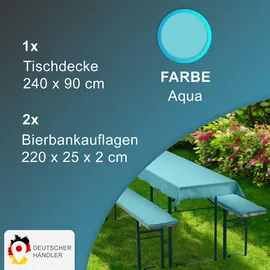 nyvi Bierbankauflagen Set 240 x 90 cm aqua 3-tlg.