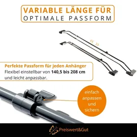 Preiswert & Gut 4x Flachplanenbügel verstellbar 152–220 cm Planenhalter Anhänger aus Stahl