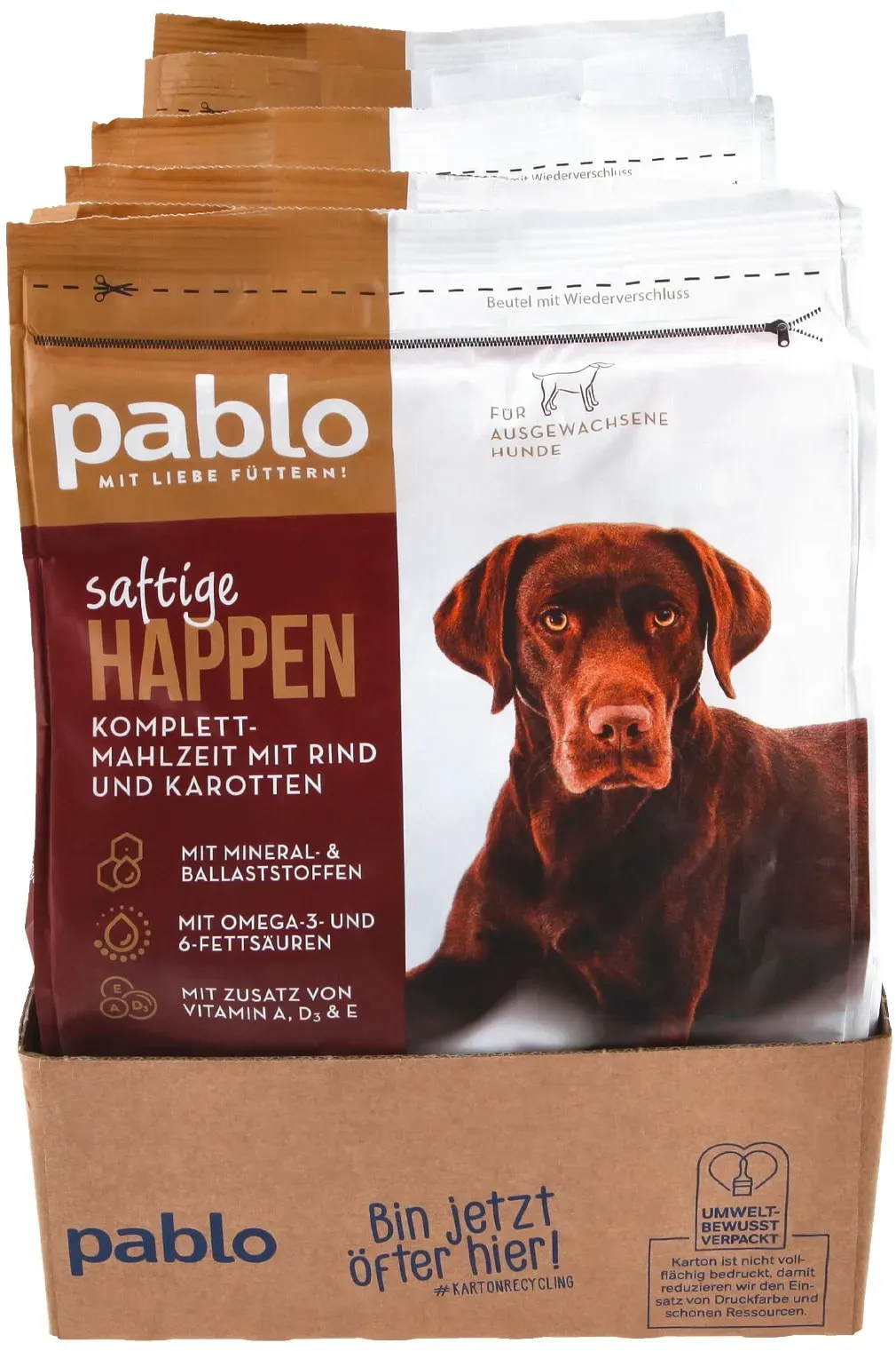 Pablo Hundenahrung Saftige Happen 1,5 kg, 5er Pack