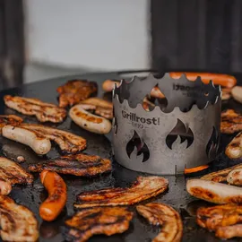 Grillrost.com Das Original Feuerplatte Ø 80 cm massiv 5 mm silber