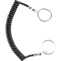 Halteseil/spiralförmig, mit Befestigungsringen | l1=100 mm / l2 max.=600 mm / Thermoplast PUR, schwarz | 22400.0980