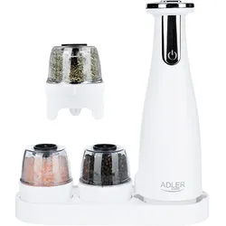 Camry Adler AD 4449W, Salz- und Pfeffermühlen-Set, 150 ml, Stahl, Weiß, Acrylnit