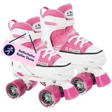 HUDORA Rollschuh Roller Skate in pink/schwarz - hochwertige Rollschuhe aus Nylon - Bequeme Kinder Rollschuhe über 4 Größen verstellbar - stilvolle Rollschuhe für Kinder & Jugendliche