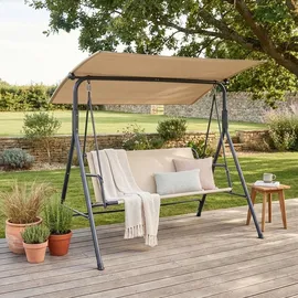 [en.casa] Satten Grau/Beige 3-Sitzer