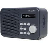 MangoKit MD2 DAB/DAB Plus Radio mit Bluetooth,Digitalradio,UKW Radio, kleines Küchenradio mit Netzbetrieb und Batterie,tragbares dab Radio,Anzeige,Alarme und Uhr,Schlummerfunktion-Dunkelgrau